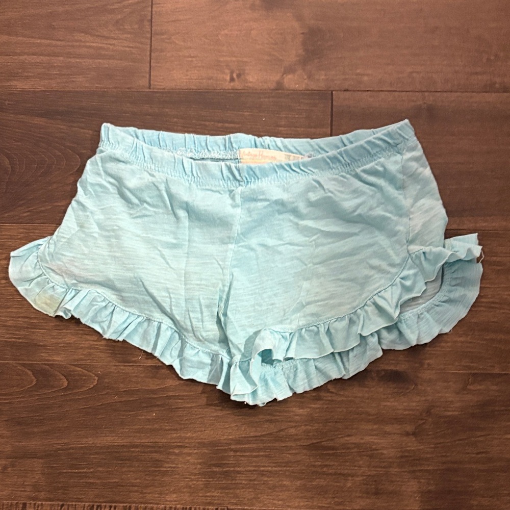Vintage Havana Light Blue Ruffle Kids Shorts